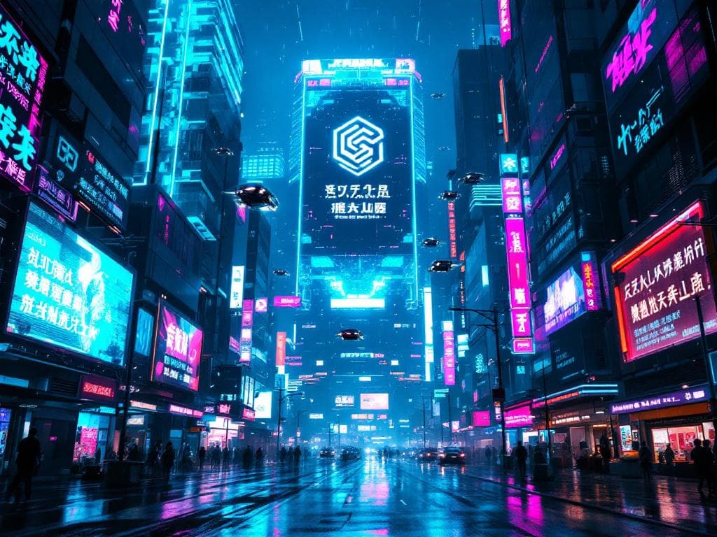 A futuristic neon cyberpunk city at night with flying cars and glowing billboards, ultra-detailed, cinematic lighting